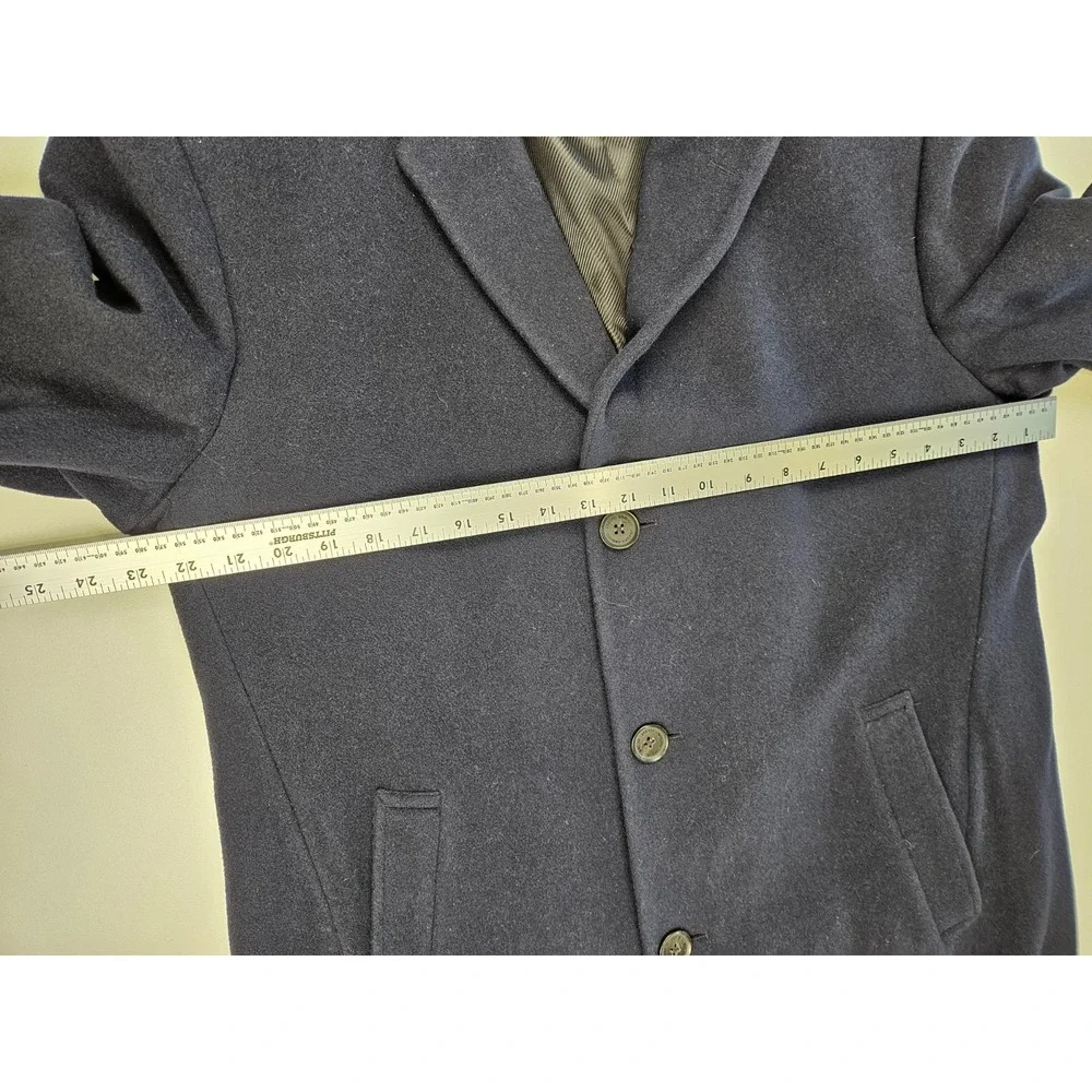 Joseph‎ Abboud navy blue Wool cashmere blend overcoat